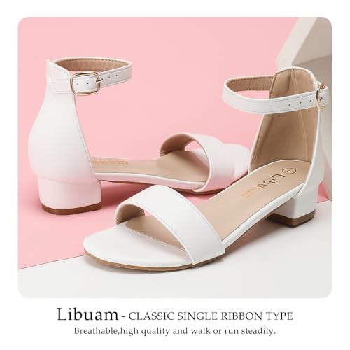 41obPuWOJ6L.jpg Girls fashion Sandals Heels Dress Pump Ankle Strap Open Toe Flower Girl Wedding Party for Little Big Kid