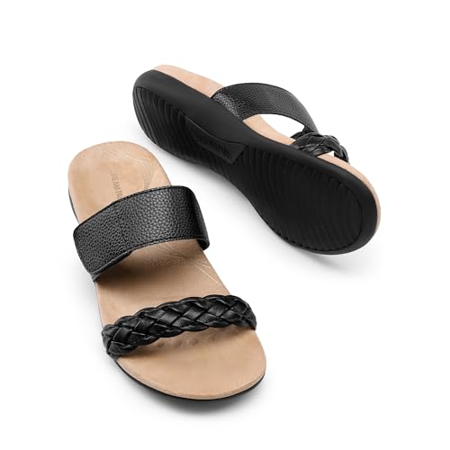 41p4biyC4oL.jpg Women's Arch Support Slides Flat Sandals Soft Cushion Slippers With Adjustable Straps