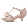 41qIxXymMUL.jpg Girls Sandals Low Heel Dress Pump Ankle T Strap Flower Shoes Toddler/Little Kid/Big Kid
