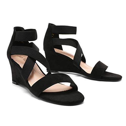 41sT53CWo8L.jpg Women's Elastic Ankle Strap Low Wedge Sandals