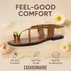 41tybey0TUL.jpg Corfu Flat Sandals for Women ??Strappy Design with Toe Loop and Adjustable Ankle Strap ??Lightweight Summer Dress Sandal