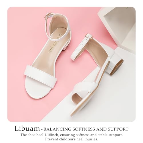 41wGshnRtTL.jpg Girls fashion Sandals Heels Dress Pump Ankle Strap Open Toe Flower Girl Wedding Party for Little Big Kid