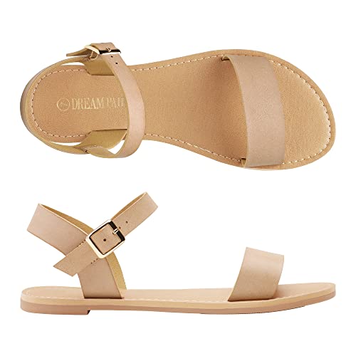 41xv1sWEMlL.jpg Women's Ankle Strap Flat Sandals Open Toes One Band Buckle Summer Dressy Sandals