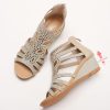 41zrD4fbBL.jpg Women's Slide Wedge Sandal Open Toe High Heel Zipper Back Platform