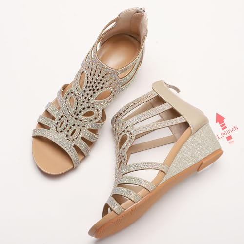 41zrD4fbBL.jpg Women's Slide Wedge Sandal Open Toe High Heel Zipper Back Platform