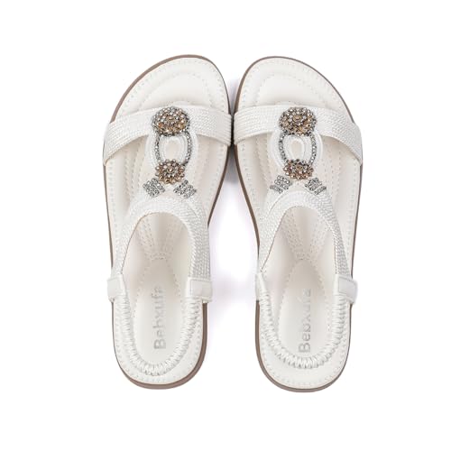 41zx1LoTZsL.jpg Clearance Women Flat Sandals wide-fit Arch Support Boho Braided Sandals Comfort Walking Beach Ankle Elastic Summer Shoes Black