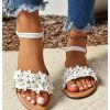 51-5axFIFqL.jpg Women's Summer Sandals Flower Leather Flat Sandals with Ankle Strap