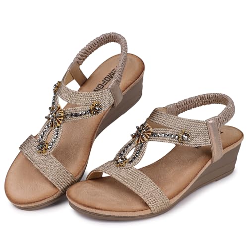 514OjbL44eL.jpg Womens Sandals Wedge Low: Wedge Sandal Women Dressy Summer