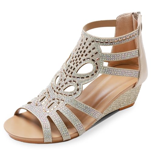 518D14wxL.jpg Women's Slide Wedge Sandal Open Toe High Heel Zipper Back Platform