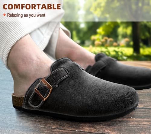 518hgUVDkeL.jpg Women Clogs-Comfortable Mules Slippers Sandals Nurse Shoes Unisex for Men-Cushioned Footed Flannel-Lined Upper