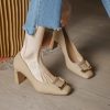 Women Everyday Low Block Chunky Heels Fashionable High Heels Design Formal Shoes Summer Autumn Brown Sandals