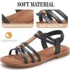 51BcABPQjOL.jpg Womens Sandals Flats Shoes - Comfortable Summer Dressy Casual Ankle Elastic Slip on Walking Beach Sandal