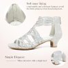 51F7IbIui9L.jpg Girls High Heels Dress Pump Sandals Glitter Wedding Flower Party Princess Shoes for Kids Toddler