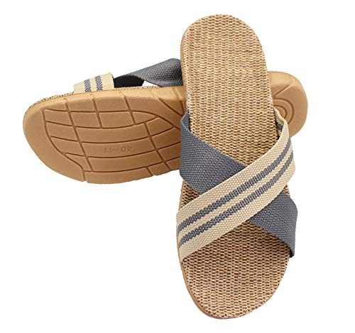 51NSsQ4roTL.jpg Fashion Unisex Linen Summer Beach Shoes Skidproof Indoor Slippers