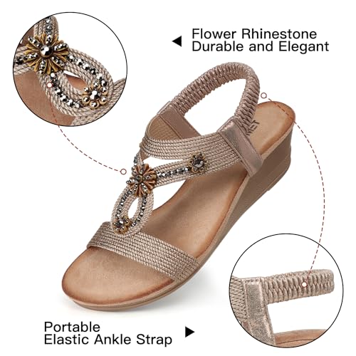 51QnQ1yTmJL.jpg Womens Sandals Wedge Low: Wedge Sandal Women Dressy Summer