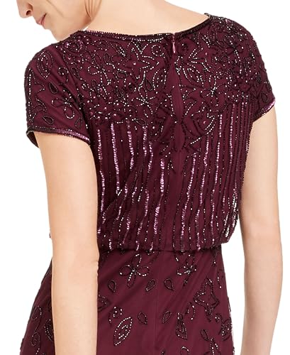 Women's Short Sleeve Beaded Gown