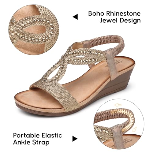 51TQOeNUq2L.jpg Wedge Sandals for Women Dressy: Summer Low Wedges Comfortable Open Toe Sandals