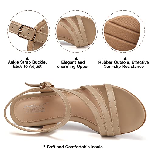 51YcmCOhbL.jpg Wedge Sandals for Women Dressy: Summer Low Wedges Womens Comfortable Open Toe Sandal