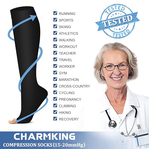 51Zrq3ExvEL.jpg 3 Pairs Open Toe Compression Socks for Women & Men Circulation 15-20 mmHg is Best Support for All Day Wear