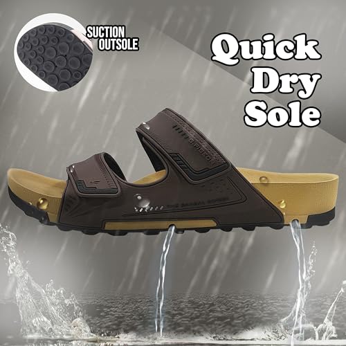 51aSUaSuDwL.jpg PIRO Unisex Orthoheel High Density Gel Slide Sandals Water Release Sole