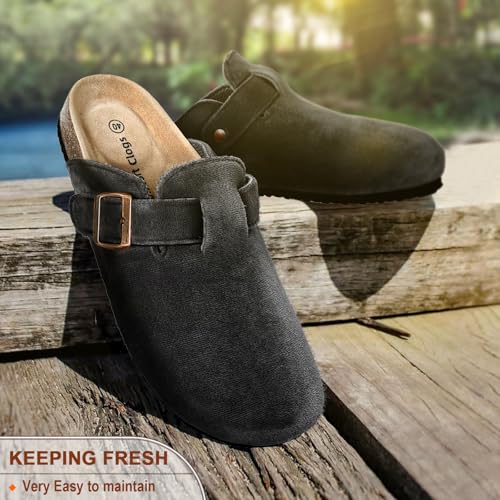 51aZO4Wb-aL.jpg Women Clogs-Comfortable Mules Slippers Sandals Nurse Shoes Unisex for Men-Cushioned Footed Flannel-Lined Upper