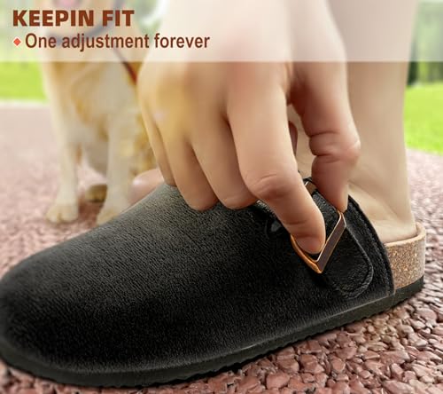 51nDNTDirWL.jpg Women Clogs-Comfortable Mules Slippers Sandals Nurse Shoes Unisex for Men-Cushioned Footed Flannel-Lined Upper