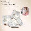51vqtCP8aAL.jpg Girls High Heels Dress Pump Sandals Glitter Wedding Flower Party Princess Shoes for Kids Toddler