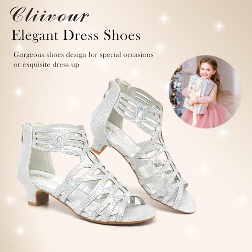 51vqtCP8aAL.jpg Girls High Heels Dress Pump Sandals Glitter Wedding Flower Party Princess Shoes for Kids Toddler