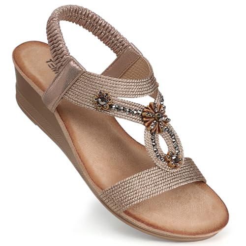 51yg1pKtTDL.jpg Womens Sandals Wedge Low: Wedge Sandal Women Dressy Summer
